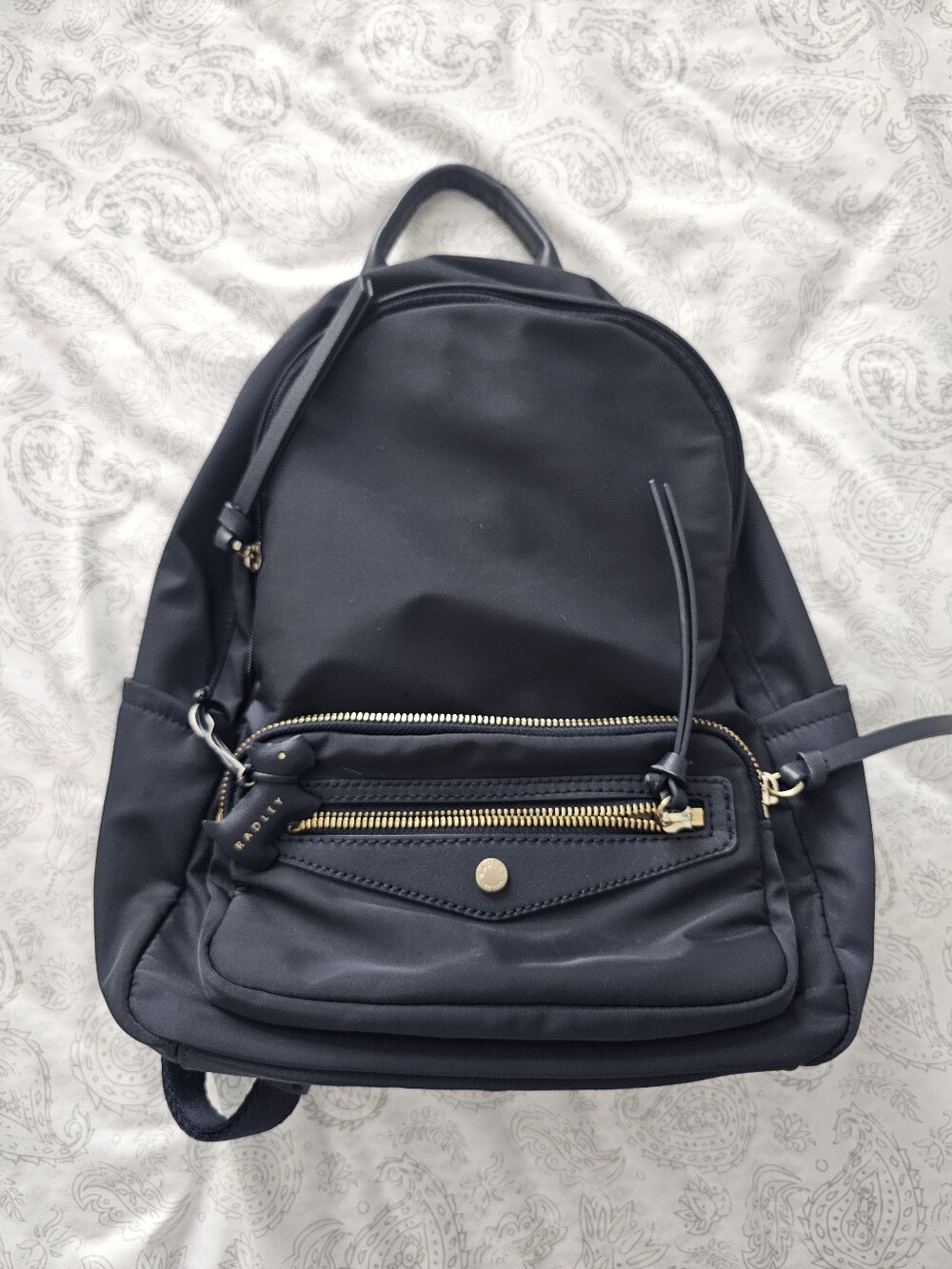 RADLEY LONDON Merchant Backpack Black Jacquard Dog Print Nylon Backpack